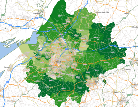 Bristol heat map.